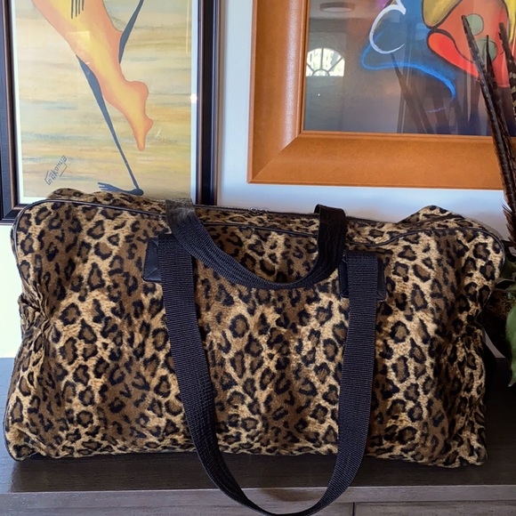 None Handbags - Large Leopard Duffel Bag
